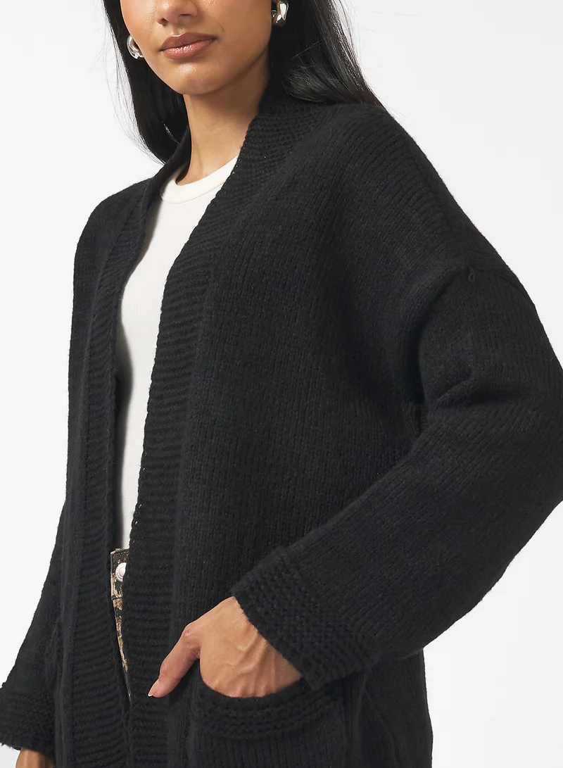 Ginger Knitted Longline Cardigan with Pockets
