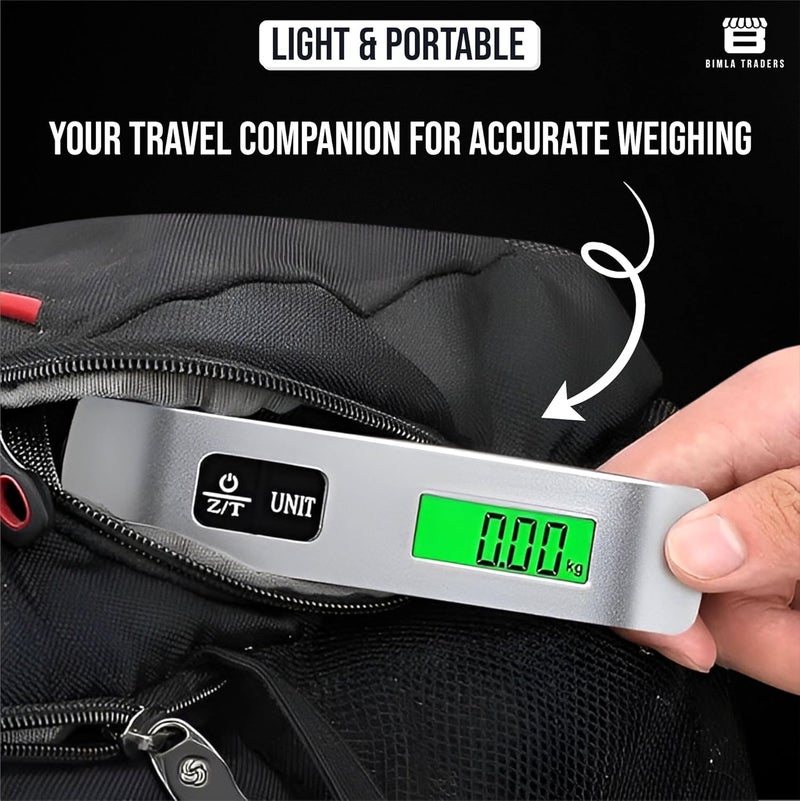 Btag Portable Electronic Luggage Weighing Scale | 50kg/110Lb Digital Handheld Travel Weight Scale with LED Display | Compact & Durable Suitcase/Baggage Weight Checker for Home– Pack of 1(JY-29) - Image 4