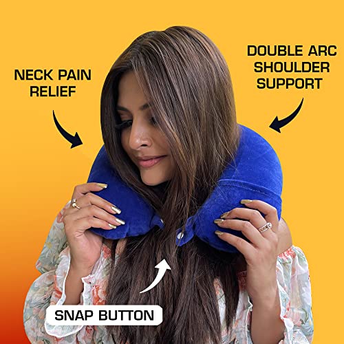 Billebon Premium Neck Pillow for Travelling Airplane Travel Pillow Comfortable Head Rest Neck Holder Pillow (Brown with Eye Mask) - Image 3