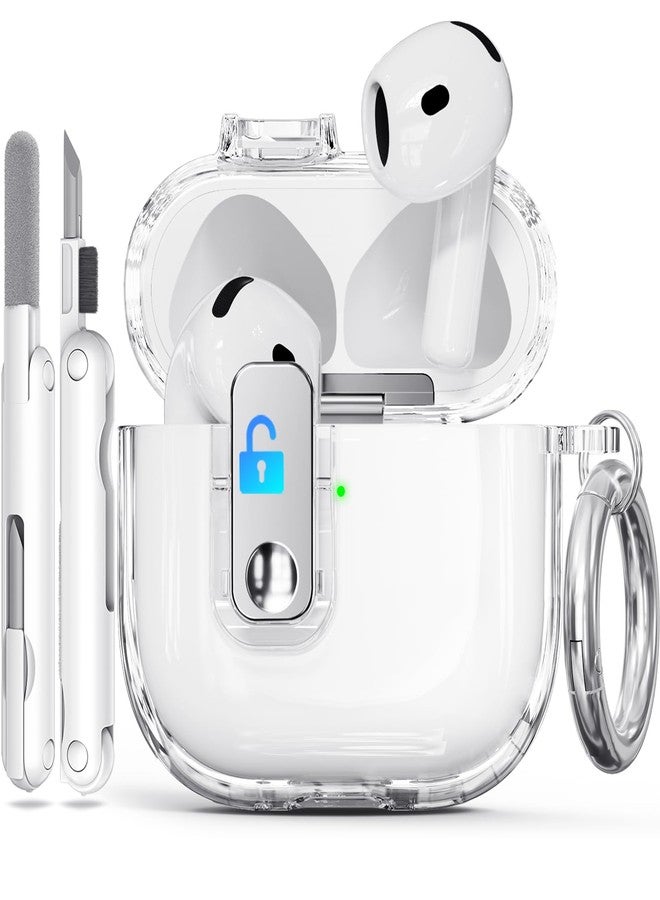 Ekoonpft Secure Lock Case for AirPods 4 Case and Airpods 4th with Active Noise Cancellation (2024) Anti-Yellow Clear Case Cover with Cleaning Kit/Keychain/Easy-Removal Tool - Image 1