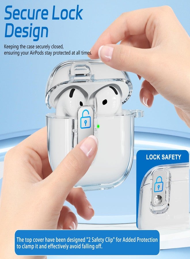 Ekoonpft Secure Lock Case for AirPods 4 Case and Airpods 4th with Active Noise Cancellation (2024) Anti-Yellow Clear Case Cover with Cleaning Kit/Keychain/Easy-Removal Tool - Image 3