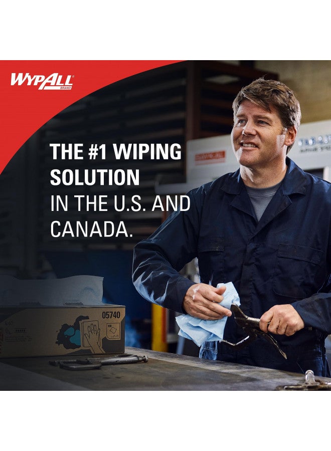 Kimberly-Clark WypAll Power Clean X80 Heavy Duty Cloths (41041), Brag Box, Blue, 1 Box with 160 Sheets - Image 3