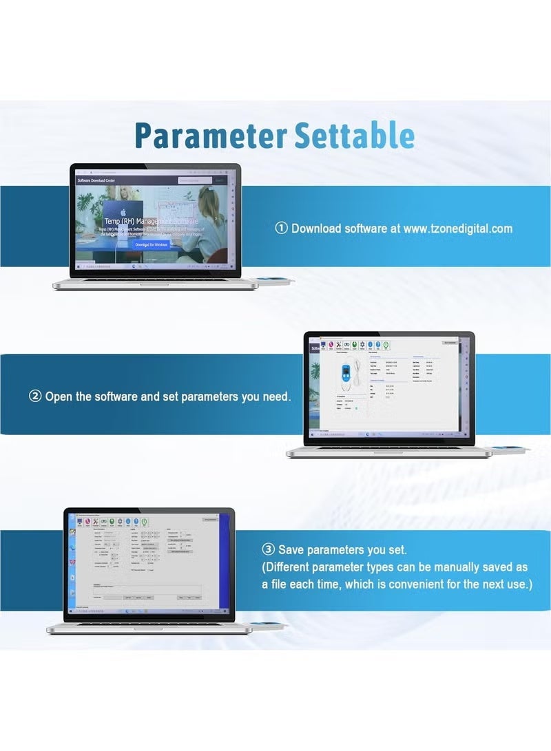 WALALLA Temperature Humidity Data Logger with Probe,Digital Humidity Logger USB Temp Recorder 34560 Groups,Industrial Data Logger Thermometer with Auto PDF&CSV Report for Freezer Refrigerator RH Monitor - Image 4