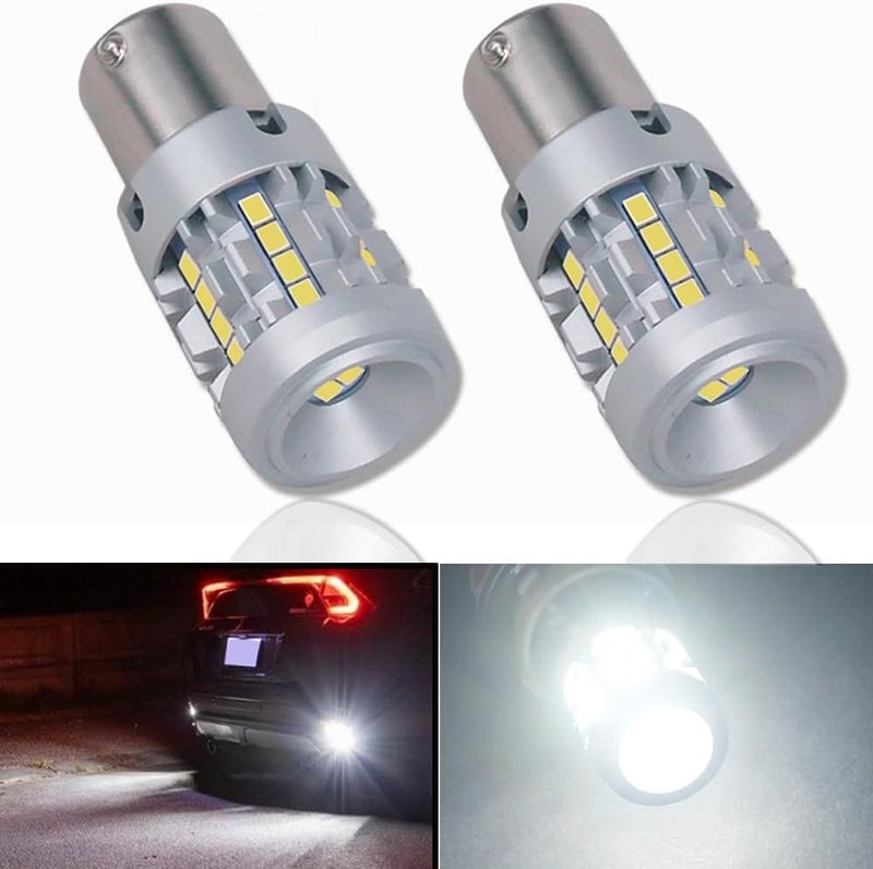 CLOUDSALE P21W BA15S 1156 LED Bulbs White 6000K Built in Resistor with 6000LM Extremely Bright for Car Side Marker, Brake, Revers, Backup Daytime Running Light (Pack of 2) - Image 1