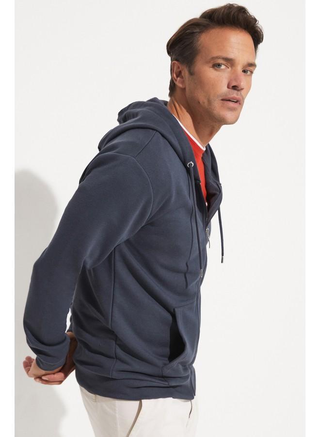 جون سويت شيرت رجالي بسحاب وجيوب تفصيلية لون أنثراسايت - Image 4