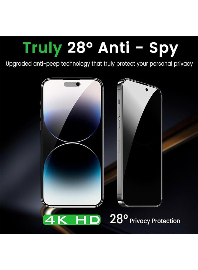 3 PCS Privacy Screen Protector for iPhone 14 Pro 6.1 Inch  Anti-Glare Anti-Spy Screen Protector Film Full Coverage Anti-Peeping 9H Hardness, Anti-Scratch, Touch Sensitive - Image 3