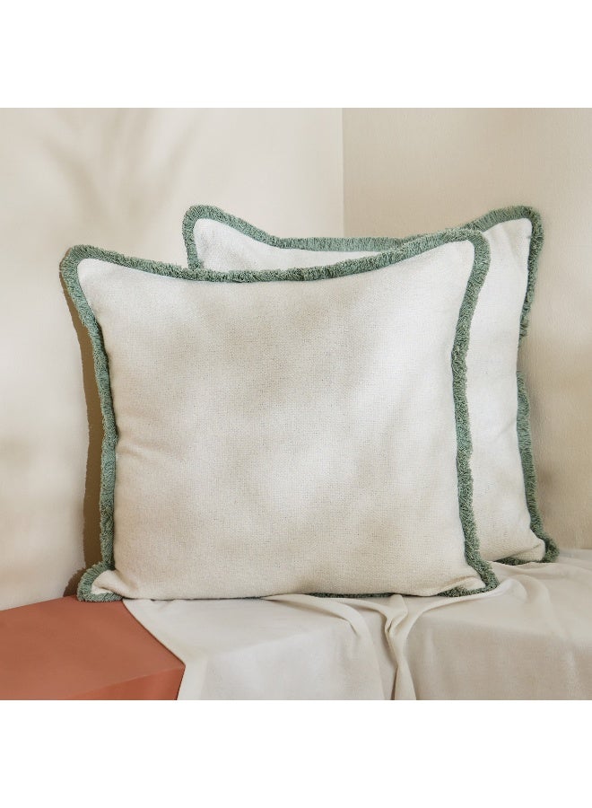 Home Box Cozy Solid Fringe Filled Cushion Set for Home - Image 1