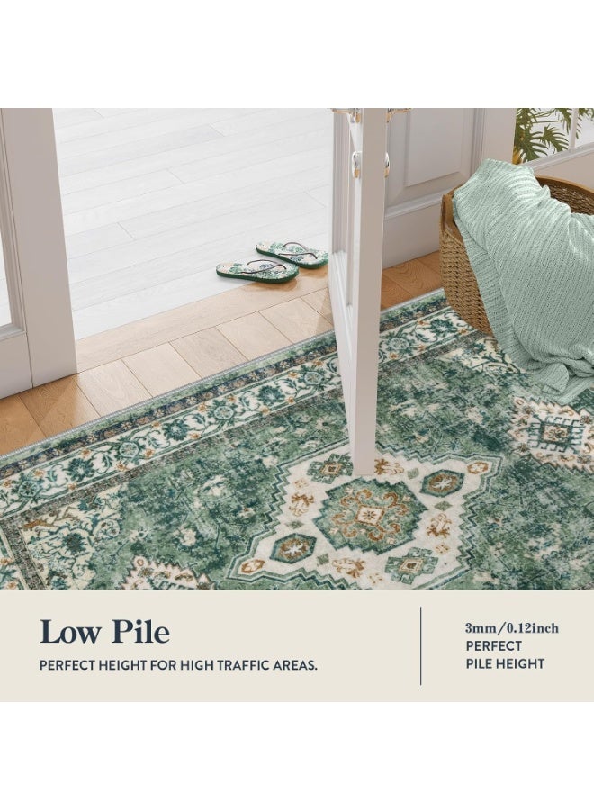 Retro Persian style living room coffee table bedroom carpet - anti slip, stain resistant, easy to clean, washable, soft and comfortable area carpet - Image 5