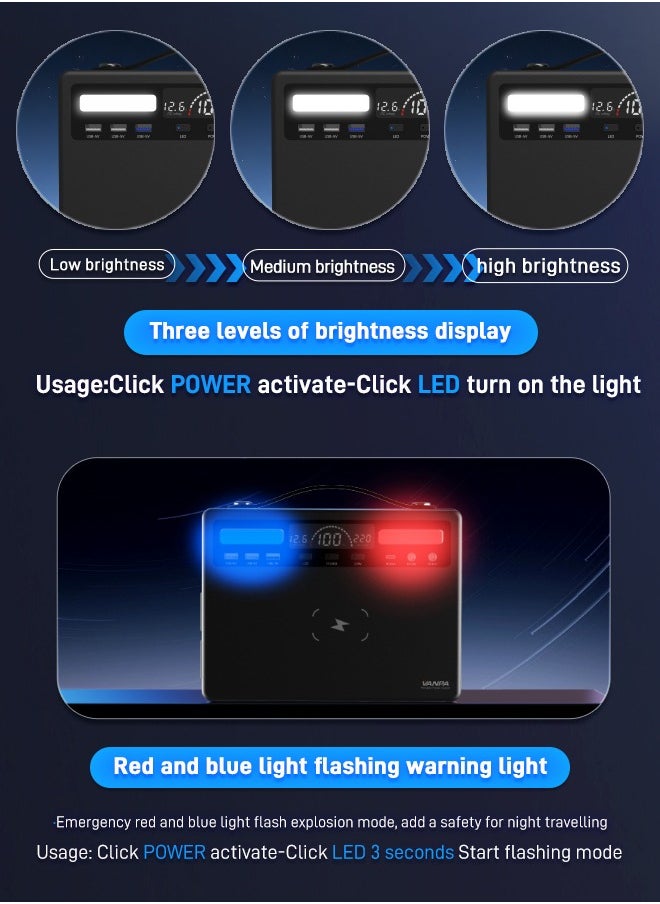 VANPA - 600W Portable Power Station Pure Sine Wave Lithium Battery AC 220v Output Backup Powerbank Solar Generator For camping - Image 1