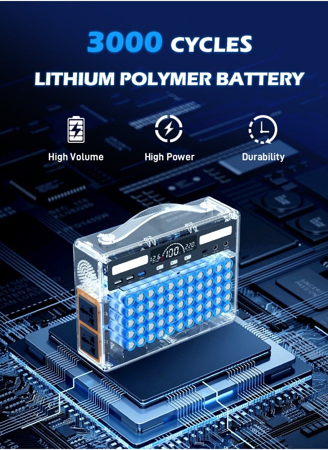 VANPA - 600W Portable Power Station Pure Sine Wave Lithium Battery AC 220v Output Backup Powerbank Solar Generator For camping - Image 1