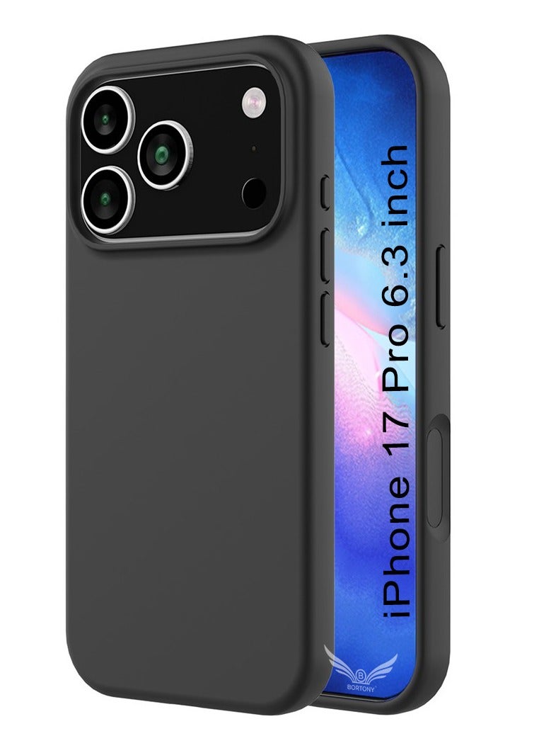 بورتوني غطاء iPhone 17 Pro من السيليكون الناعم لهاتف iPhone 17 Pro داخل بطانة من الألياف الدقيقة حافظة واقية مضادة للصدمات لهاتف iPhone 17 Pro 6.3 بوصة - Image 1