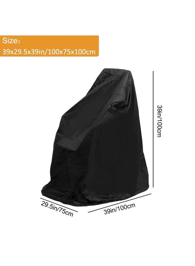BOSKING Electric Wheel Chair Cover Waterproof Mobility Scooter Storage Cover for Travel Power Wheelchair Dust Protective Cover with Adjustable Drawstring (39"L x 29.5"W x 39"H, Black) - Image 5