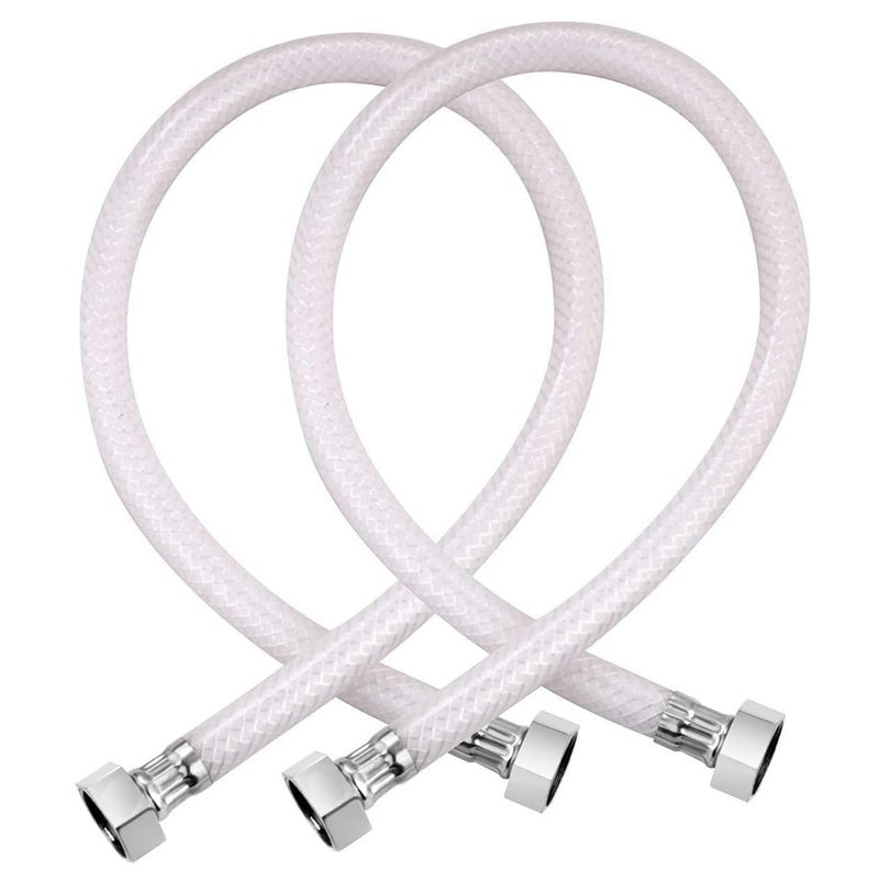 Veer أنبوب توصيل سخان PVC | خرطوم مرن ثقيل للاستخدام في الماء الساخن والبارد | أنبوب مانع للتسرب لحوض الغسيل، الحوض، الصنبور وغسالة الملابس - عبوة من 2 (18 بوصة) - Image 1
