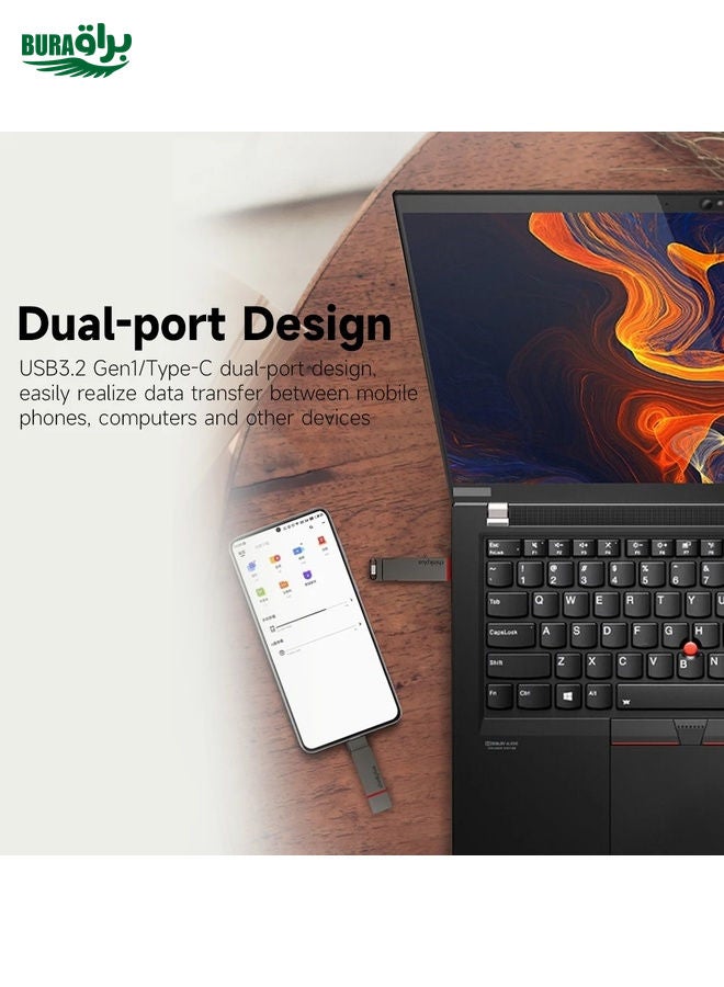 BURAQ Lenovo Thinkplus TU200Pro USB3.2+Type-C Dual Interface Mobile Phone Solid State U Disk, Memory: 128GB  - Image 4