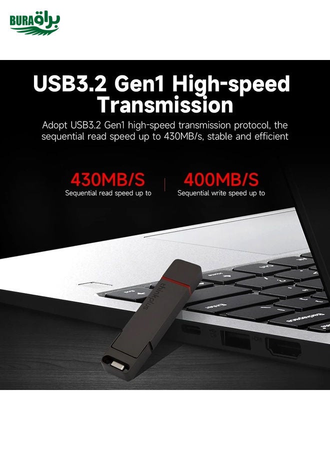 BURAQ Lenovo Thinkplus TU200Pro USB3.2+Type-C Dual Interface Mobile Phone Solid State U Disk, Memory: 128GB  - Image 3