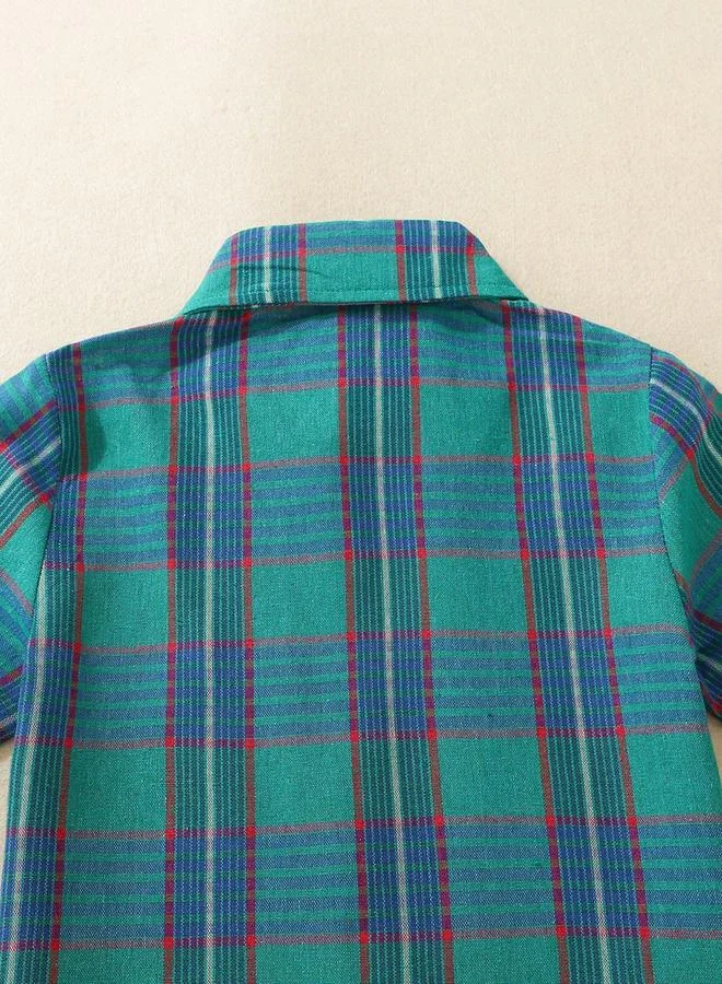 Take Two  Green Checked Short Sleeve Shirt for Men | Best Price UAE