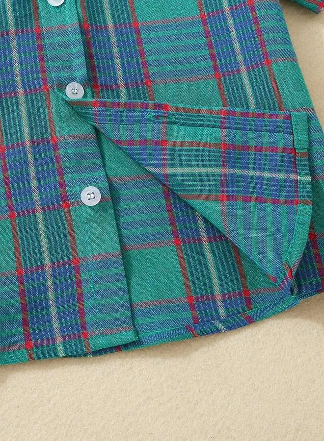 Take Two  Green Checked Short Sleeve Shirt for Men | Best Price UAE