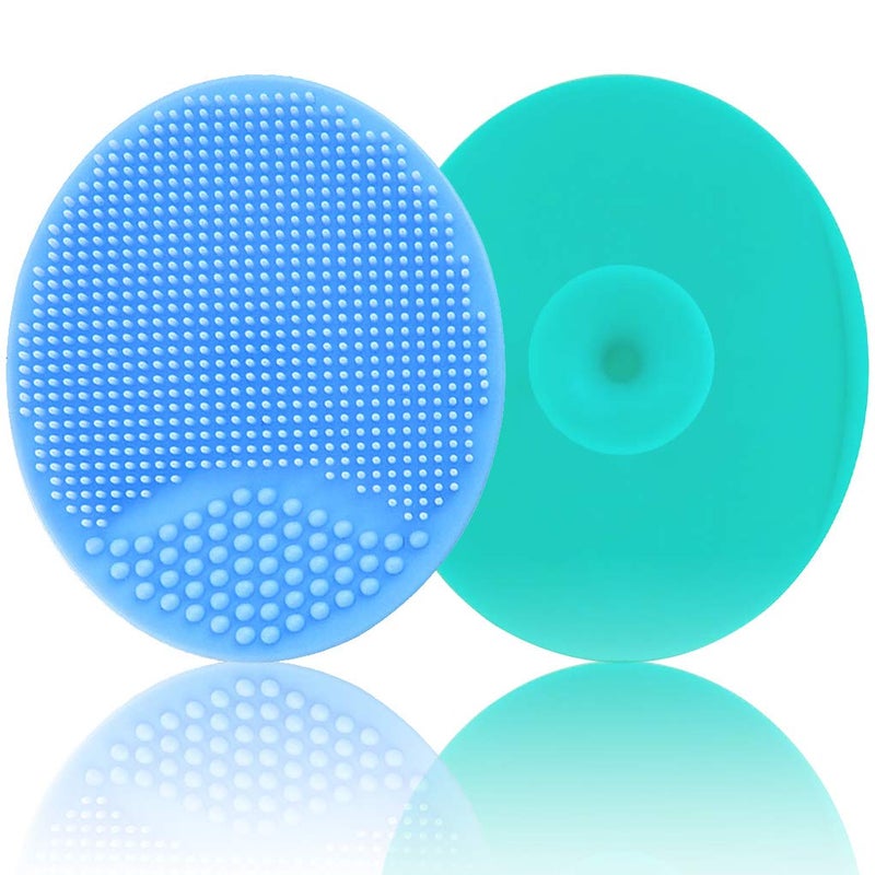 Baby Bath Brush Baby Cradle Cap Brush Silicone Massage Brush Silicone Scrubbers Exfoliator Brush Baby Skin Scrubbers for Dry Skin Cradle Cap and Eczema LargeBlue Green