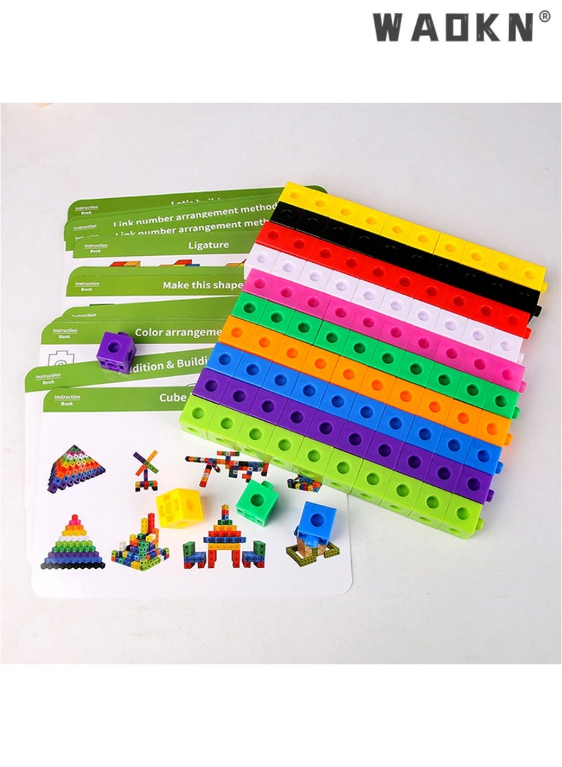 WAOKN Math Cubes for Kids - Kindergarten Math Games - Snap Cubes Counting Blocks for Math - Math Linking Cubes Counting Cubes for Kids - Math Manipulatives 1st Grade - 10 Colors, 100 Cubes - Image 4