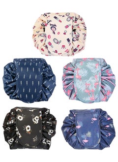 MARGOUN 5 Pack Drawstring Lazy Cosmetic Travel Bag Women Makeup Bag for Travel and Household to Storing Cosmetics  - Image 2