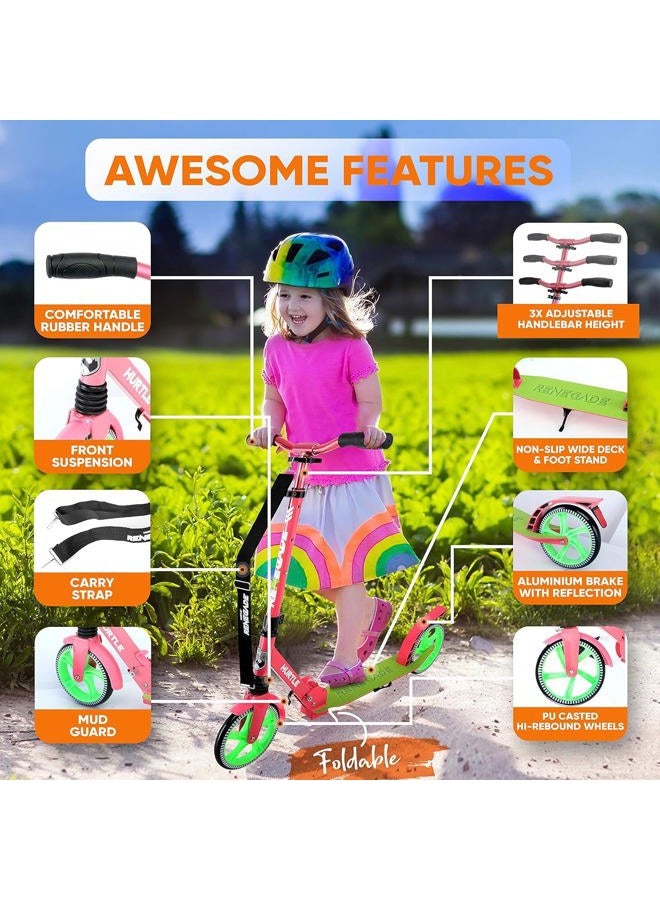 Hurtle Lightweight and Foldable Kick Scooter, watermelon (HURTS89) - Image 2