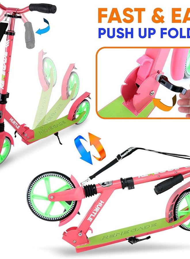 Hurtle Lightweight and Foldable Kick Scooter, watermelon (HURTS89) - Image 3