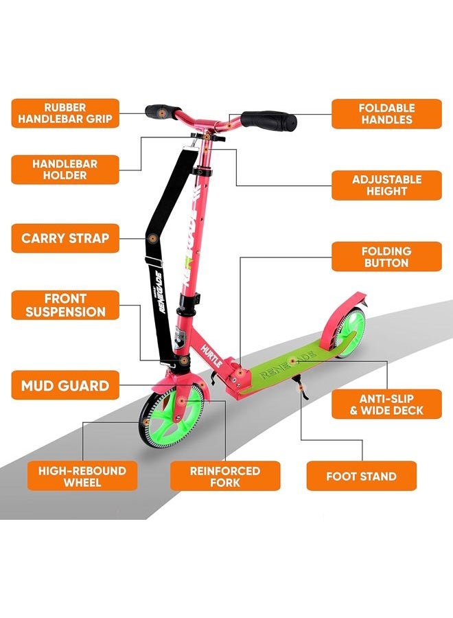 Hurtle Lightweight and Foldable Kick Scooter, watermelon (HURTS89) - Image 5