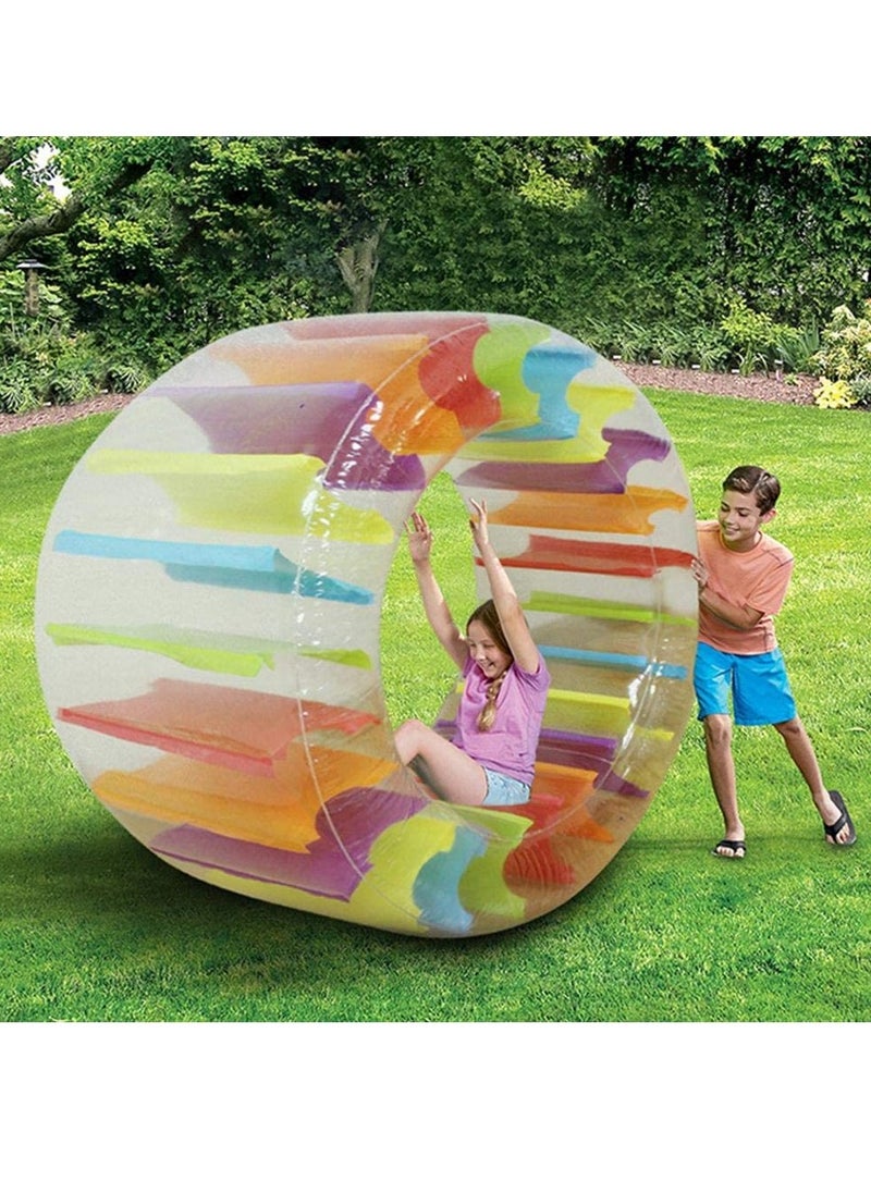 Generic - Inflatable Water Wheel Roller Float 100cm Colorful Water Wheel Float Inflatable Rolling Wheel for Children Swimming Pools Lakes Beaches Lawns Summer Parties Fun for Kids School Gift - Image 1