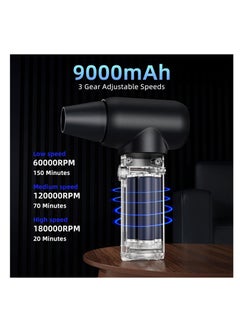 KASTWAVE Compressed Air Duster for Deep Cleaning, 180000RPM Jet Dryer Blower, 3 Gear Adjustable Portable Electric Air Duster, No Canned Air Duster-Replace Compressed Air Can, Jet Fan for Car, Computer Clean  - Image 5
