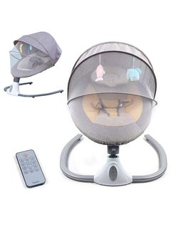 Gonice Baby Electric Rocking Chair With Remote Control And Mosquito Net - Grey  - Image 1