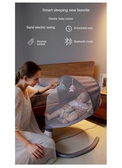 Gonice Baby Electric Rocking Chair With Remote Control And Mosquito Net - Grey  - Image 5
