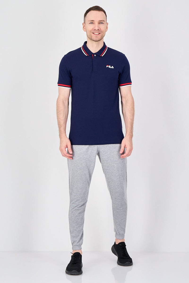 FILA Men Sportswear Fit Short Sleeve Outdoor Polo Shirt, Navy - Image 4