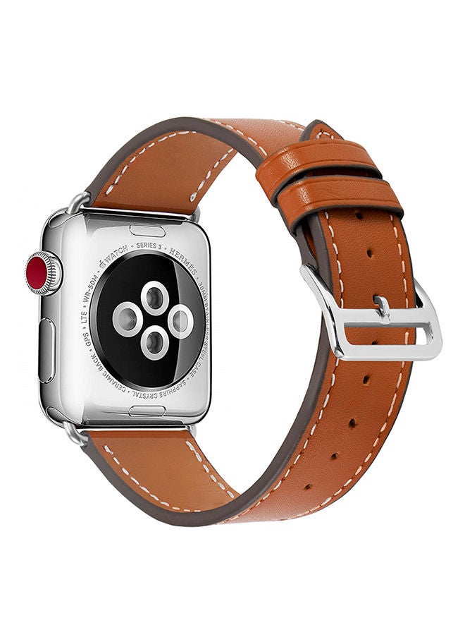 NIBEMINENT Replacement Band For Apple Watch 44 mm Brown - Image 2