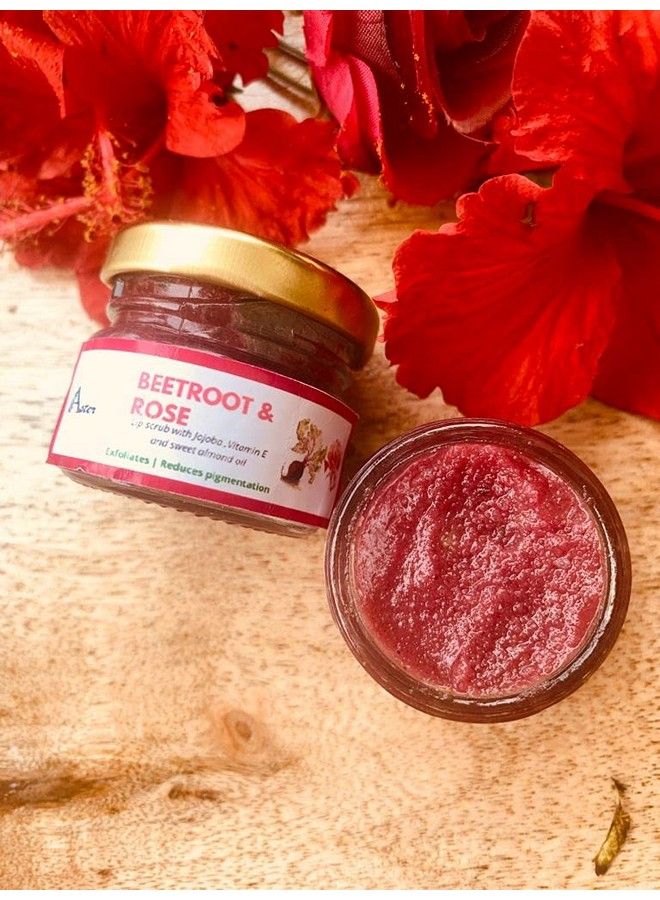 Aster Lip Scrub Beetroot And Rose Lightening Lip Scrub Lip Sugar Scrub Lighten Lip Exfoliate Lips 20 Gms Lip Scrub Natural Sugar Scrub No Parabens And Sulphate - Image 4