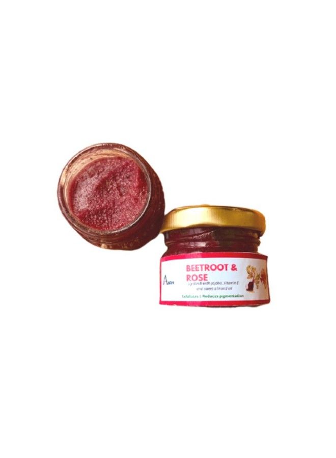 Aster Lip Scrub Beetroot And Rose Lightening Lip Scrub Lip Sugar Scrub Lighten Lip Exfoliate Lips 20 Gms Lip Scrub Natural Sugar Scrub No Parabens And Sulphate - Image 1