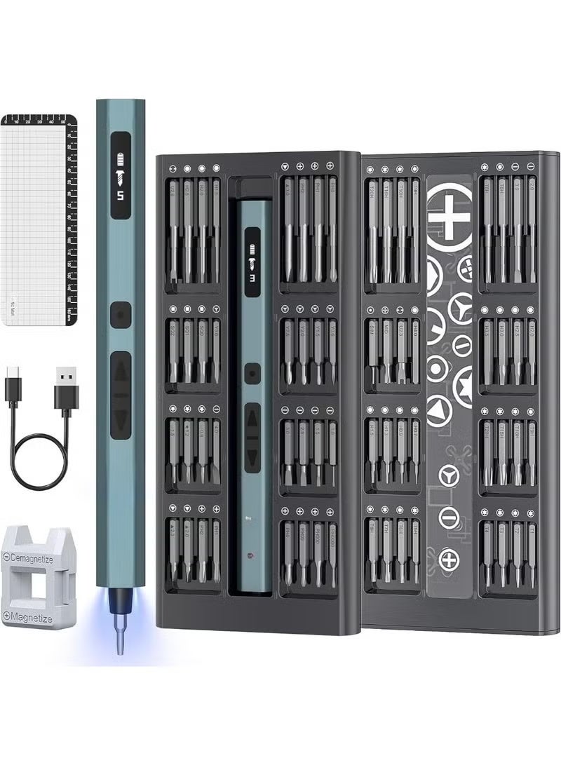 Mini Electric Screwdriver Set 66-in-1 – Magnetic Bits with 5 Adjustable Torque Levels for Mobile, Laptop, PC, Glasses & Watches Repair - Image 1