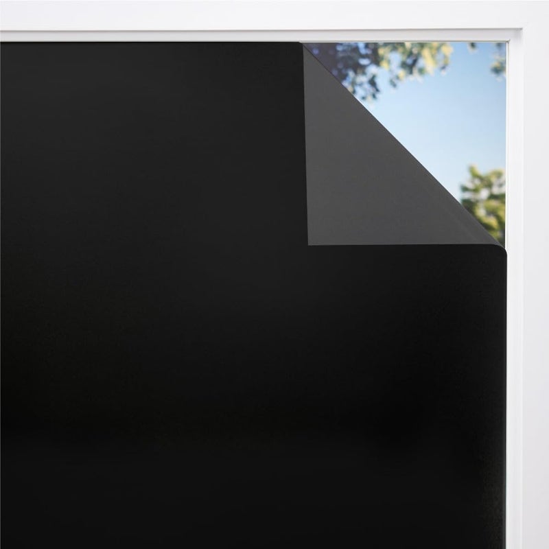 KAPIX Window Privacy Film, Glass Tint/UV Blocking/Heat Control/Reflective Mirror Glass Film for Home & Office- Window Glass Sticker || (Total Blackout, 20 x 58 Inch, 8.06 ft²) - Image 1