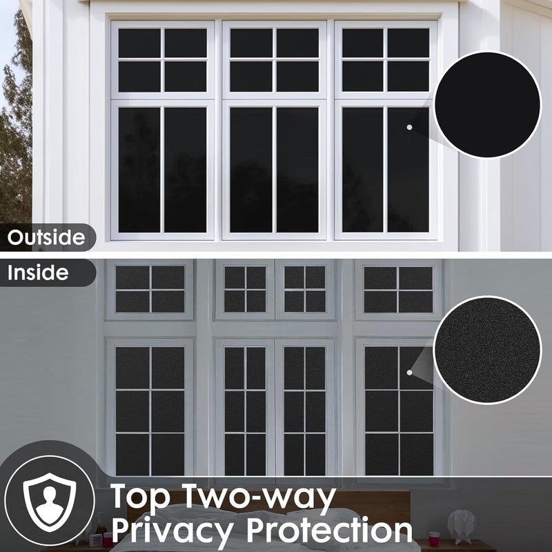 KAPIX Window Privacy Film, Glass Tint/UV Blocking/Heat Control/Reflective Mirror Glass Film for Home & Office- Window Glass Sticker || (Total Blackout, 20 x 58 Inch, 8.06 ft²) - Image 5