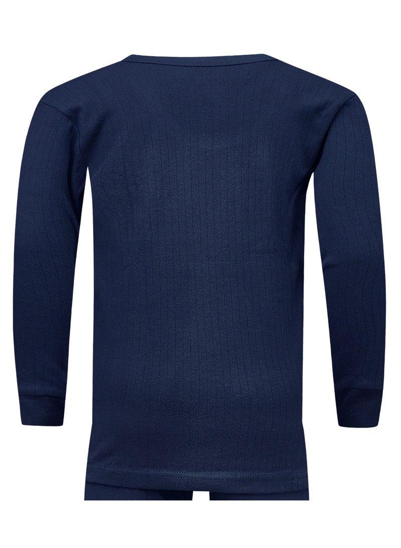 جون جلادستون تي شيرت جون جلادستون رجالي قطني حراري بأكمام طويلة ورقبة دائرية (أزرق داكن) - Image 3