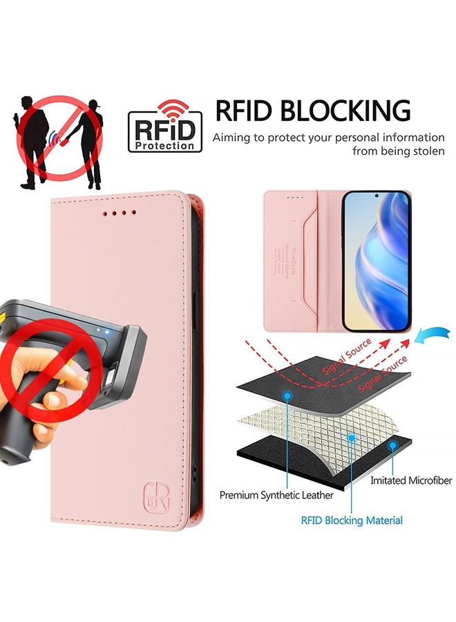 S-TOP Case For Realme C25 / C15 / C12 / C25s RC01 Dual-Folded Magnetic Suction RFID Leather Phone Case - Image 5