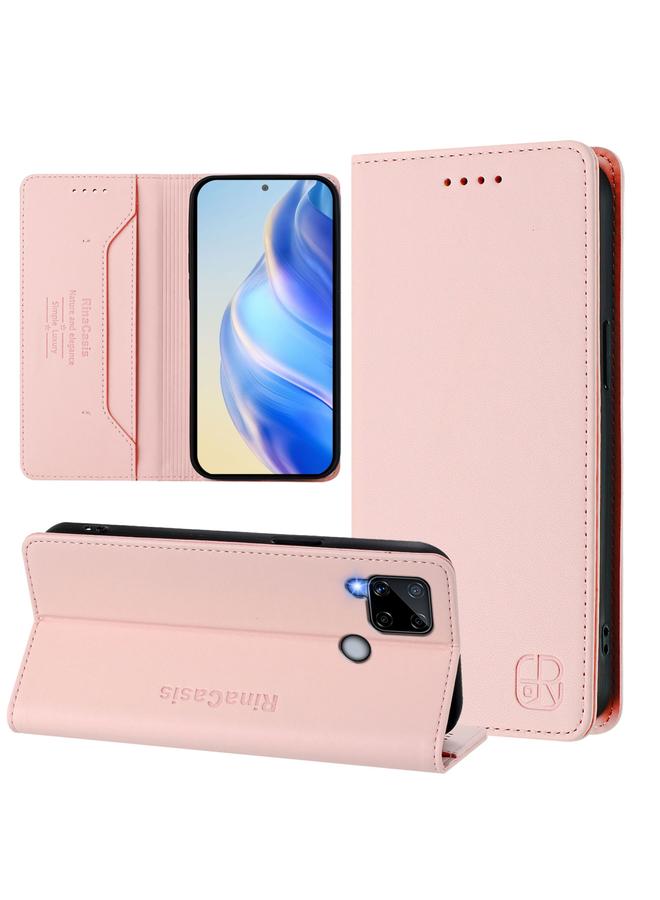 S-TOP Case For Realme C25 / C15 / C12 / C25s RC01 Dual-Folded Magnetic Suction RFID Leather Phone Case - Image 1