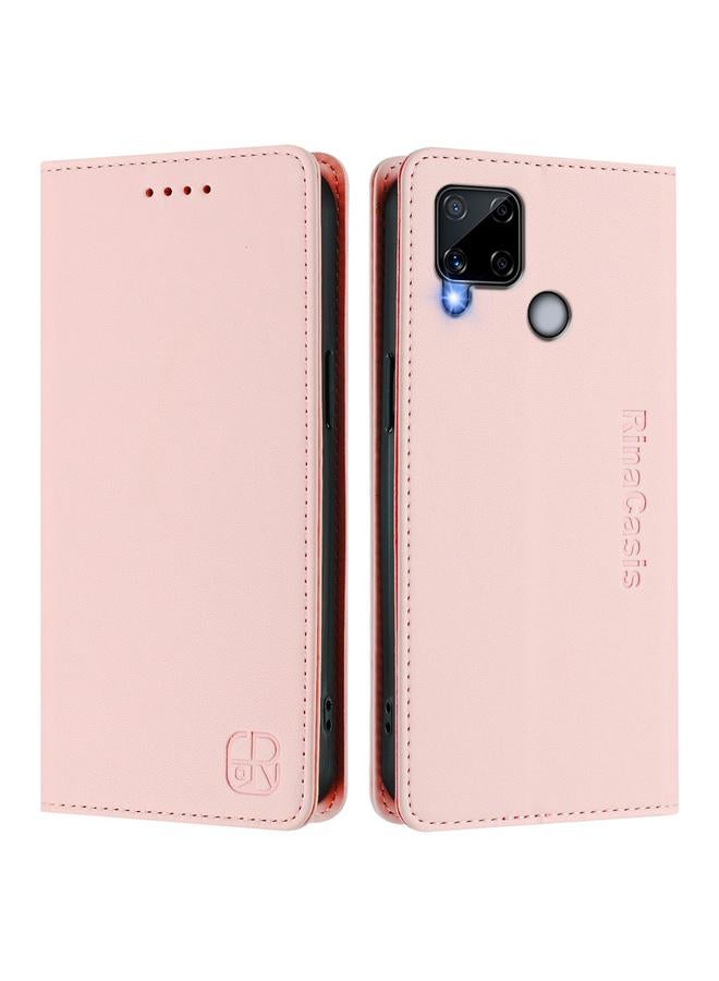 S-TOP Case For Realme C25 / C15 / C12 / C25s RC01 Dual-Folded Magnetic Suction RFID Leather Phone Case - Image 2