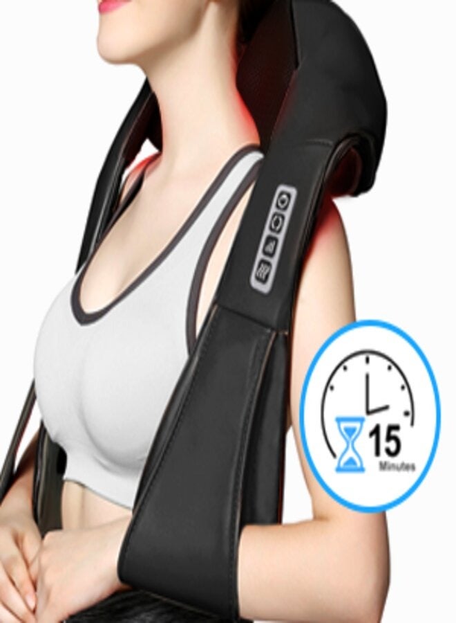 PureHeal Neck and Shoulder Massager, Electric Shiatsu Back Massager with Heat, with 3D Rotation and Heat Function, 3 Speeds Electric Shiatsu Relieves Muscles, Home Office Car - Image 3