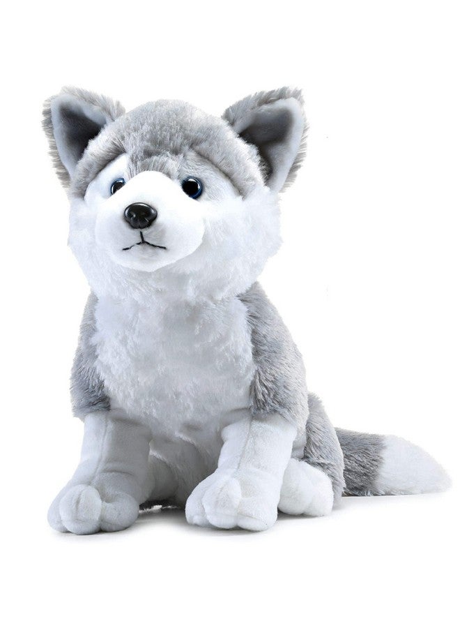 Webby Plush Husky Dog Stuffed Animal Puppy Soft Toy, Adorable Gifts For Kids And Adult, Glitter Eyes Soft Toy, 35Cm (Grey) - Image 1