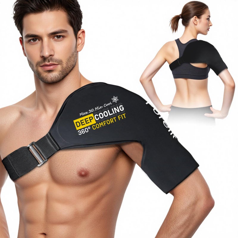 Purella Shoulder Ice Pack Rotator Cuff Cold Therapy, Gel Ice Packs for Injuries Reusable with Long-Lasting Cooling, Thickened Ice Pack for Shoulder, Hot and Cold Pack for Pain Relief, Surgery Recovery Gifts - Image 1