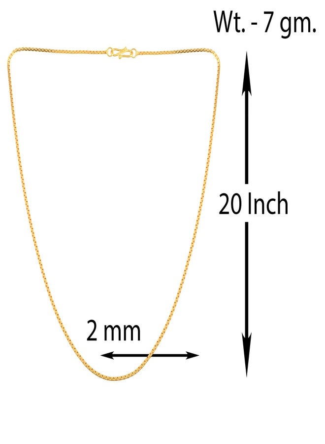 Superstore18 Brass Goldplated Stylish Necklace Chain Men Women (20 Inches) (SST1403CNSV) - Image 4