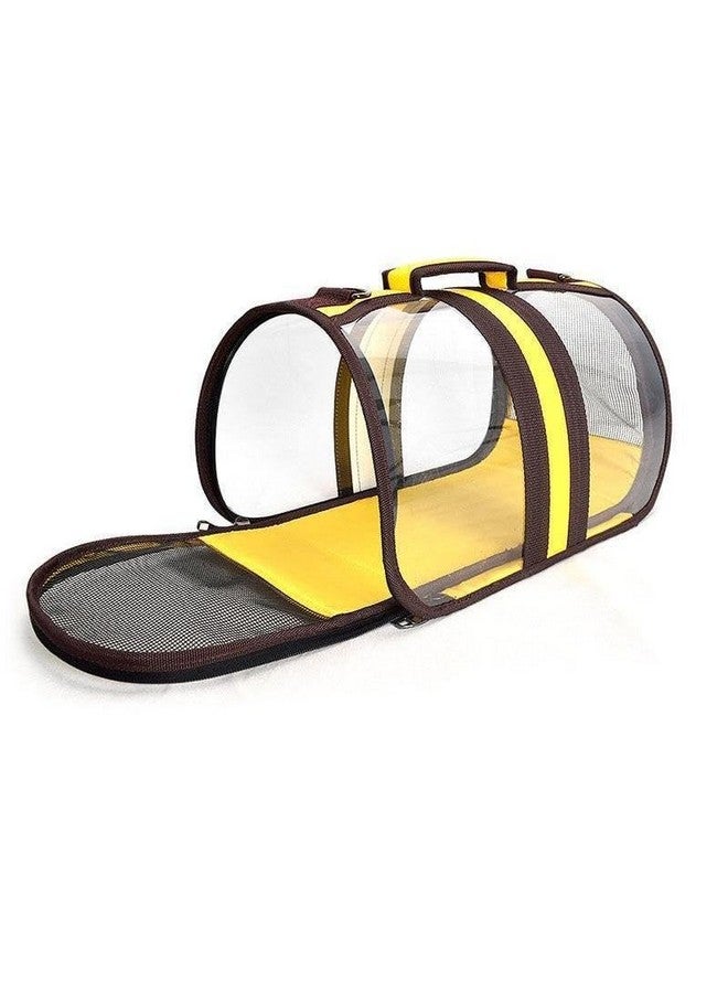 Emily Pets Transparent Cat Carrier Pet Handbag Travel See-Through Design Breathable Shoulder Bag For Cats And Puppies (Small, Yellow)  - Image 2