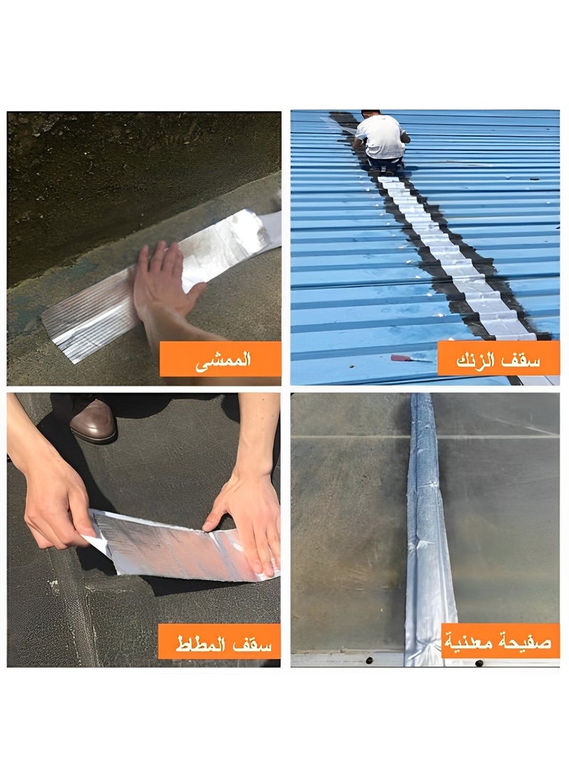REOCLE - 2pcs 15*500cm Roof Crack Self-adhesive Waterproofing Membrane Color Steel Tile Strong Waterproof Leak Repair Material High Temperature Resistant Butyl Waterproof Tape - Image 1