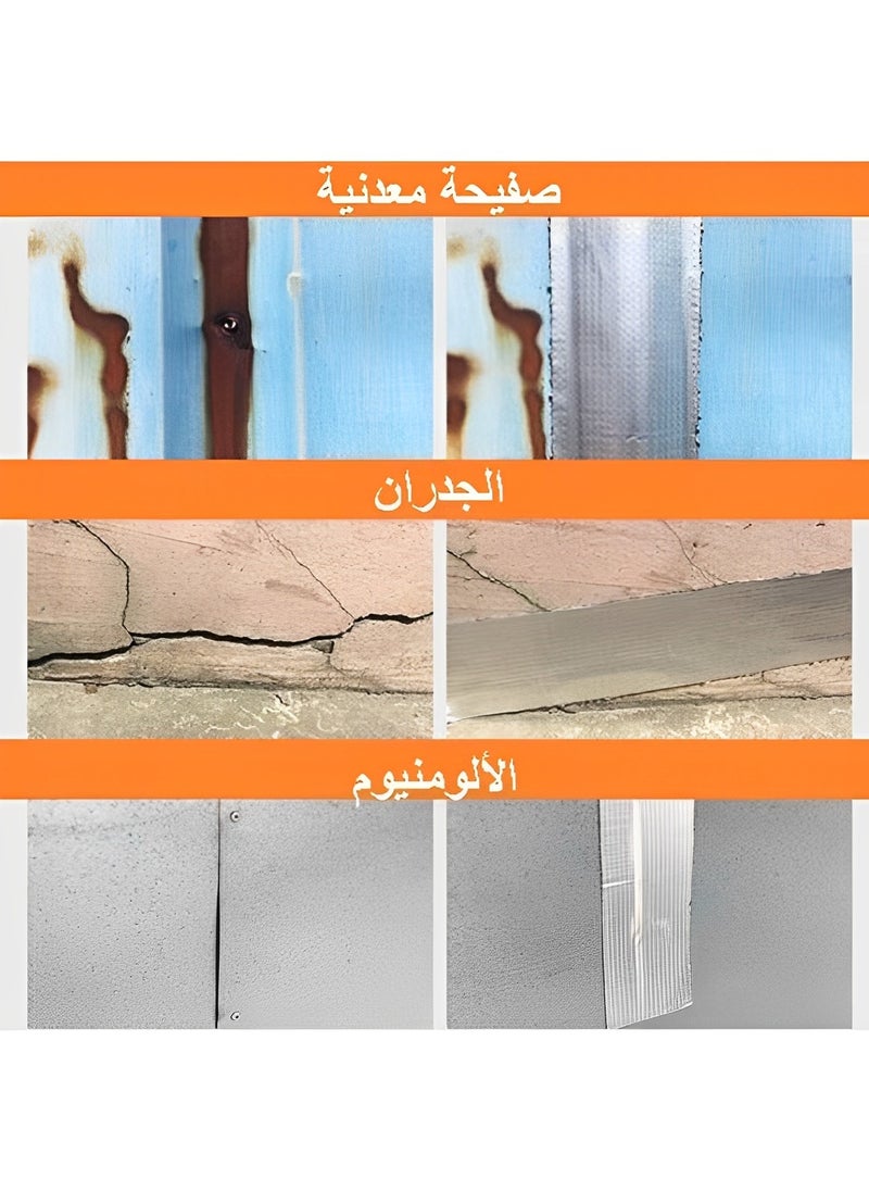 REOCLE - 2pcs 15*500cm Roof Crack Self-adhesive Waterproofing Membrane Color Steel Tile Strong Waterproof Leak Repair Material High Temperature Resistant Butyl Waterproof Tape - Image 1