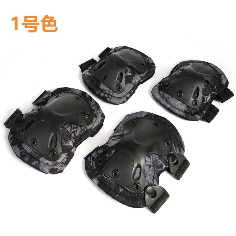 Generic Tactical Knee Elbow Pads 4PC Set python black